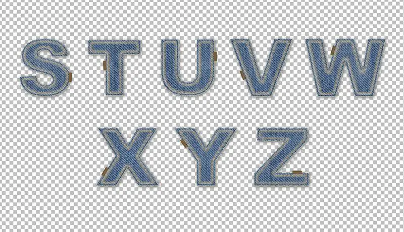 Denim Effect Letters S-Z