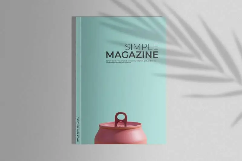 Magazine with Palm Shadow Mockup