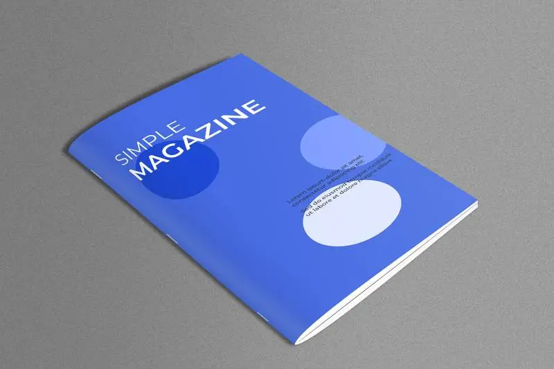 Magazine on Marble Surface Mockup