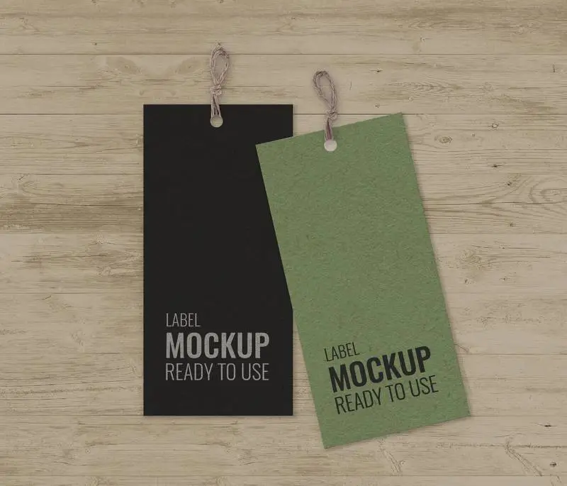 Pack of Labels with Stripes Mockup