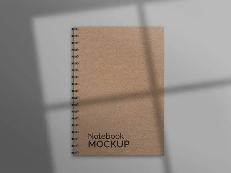 Natural Notebook with Shadow Mockup