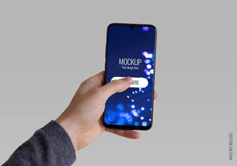 Left Hand Holding Smartphone Mockup