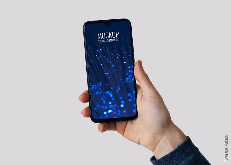 Right Hand Holding Smartphone Mockup