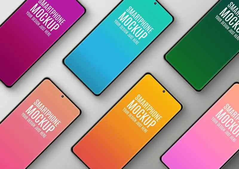 Smartphone Mockup with Diagonal Composition