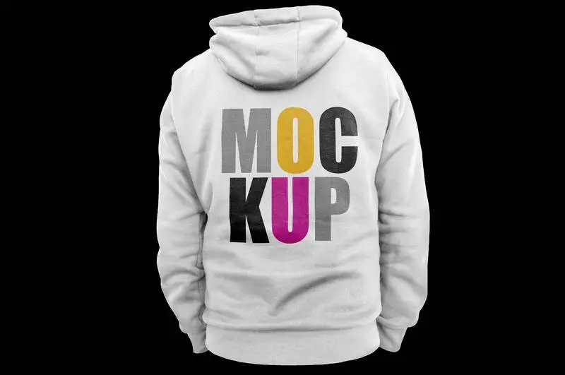 Back Side White Hoodie Mockup
