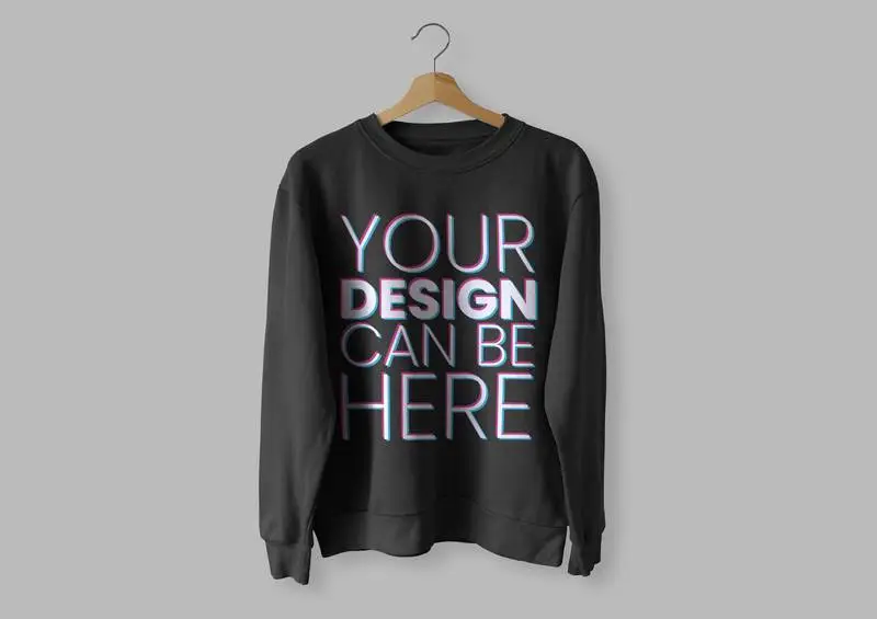 Black Front Sweater Mockup