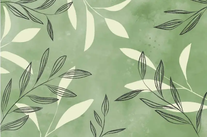 Watercolor Background with Leaves
