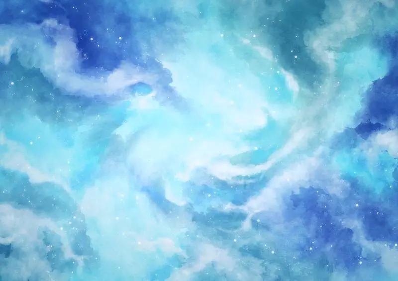 Blue Stellar Sky in Watercolor