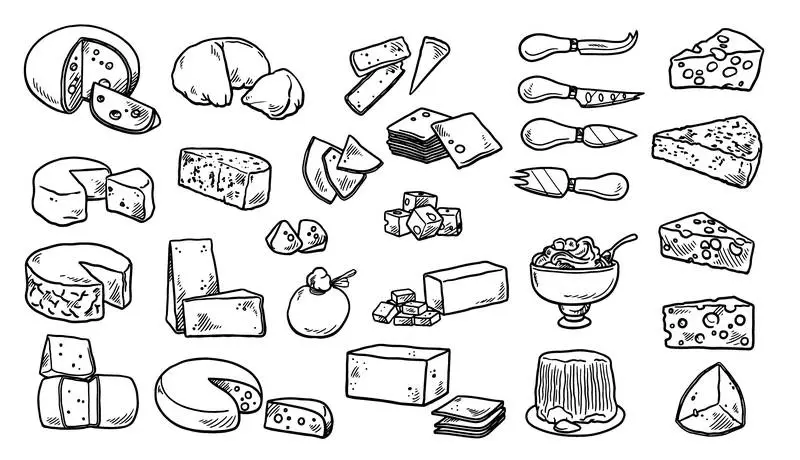 Doodle Collection of Cheese