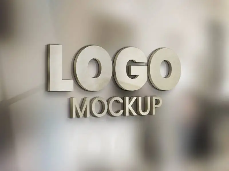Logo Mockup on Panel on Office Glass