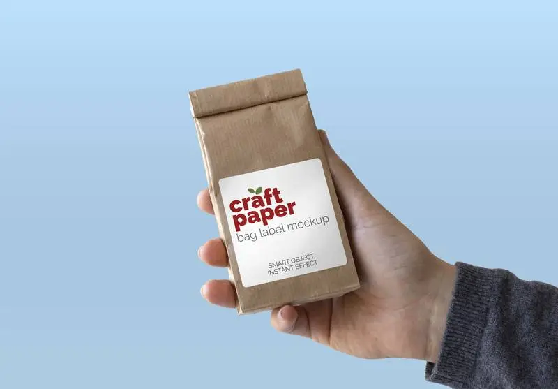 Craft Paper in Hand Mockup