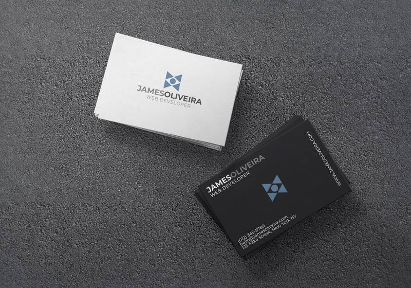 Business Cards on Concrete Surface Mockup