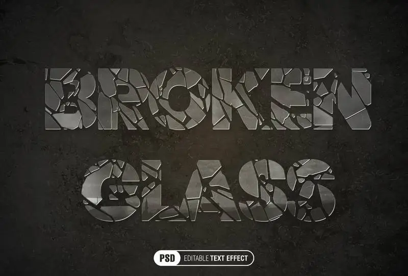Broken Glass Text Effect