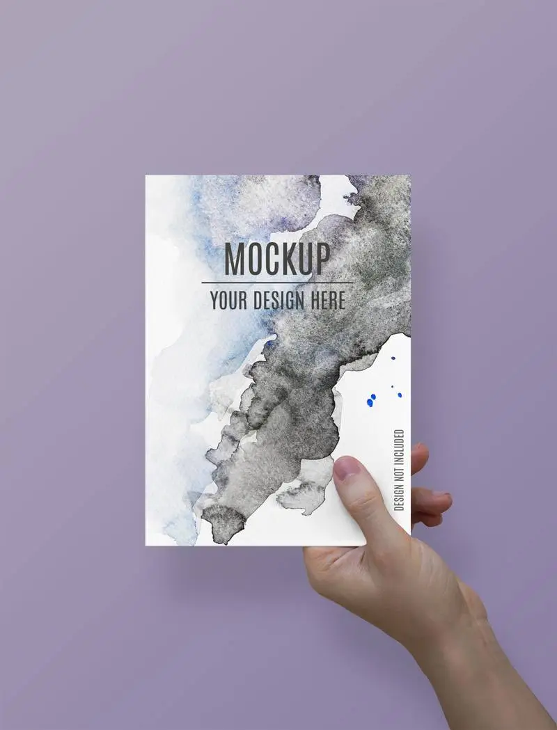 Hand Holding A5 Paper Sheet Mockup