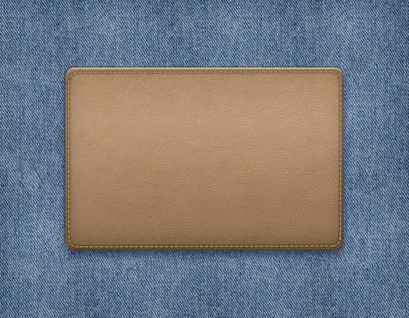 Leather Label on Denim Texture