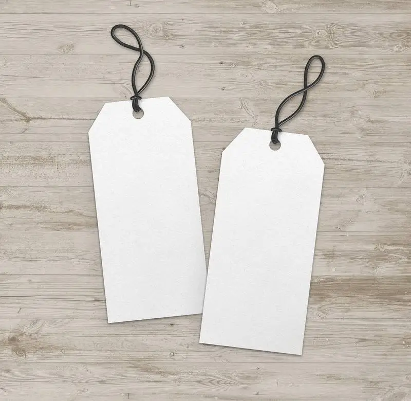 Long White Duo Labels with Black Strip