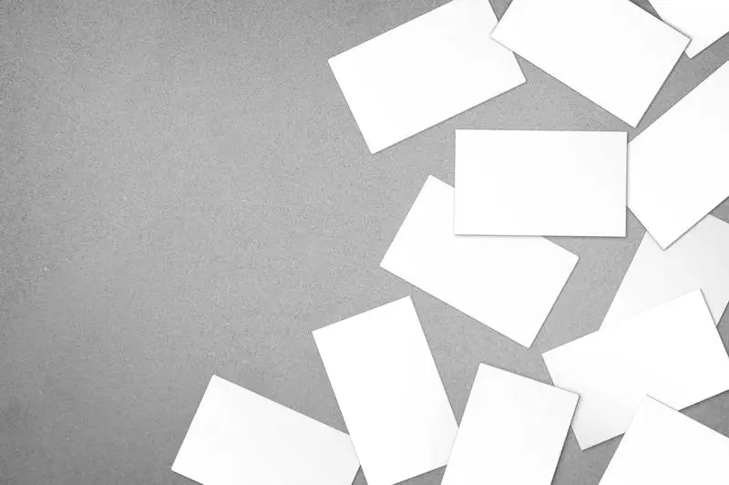 Messy Pack of Business Cards Disordered