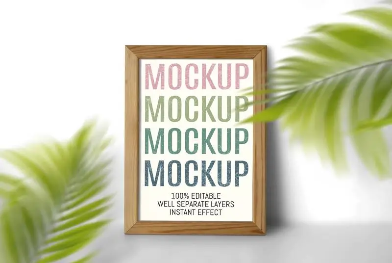 Thin Wooden Frame Mockup