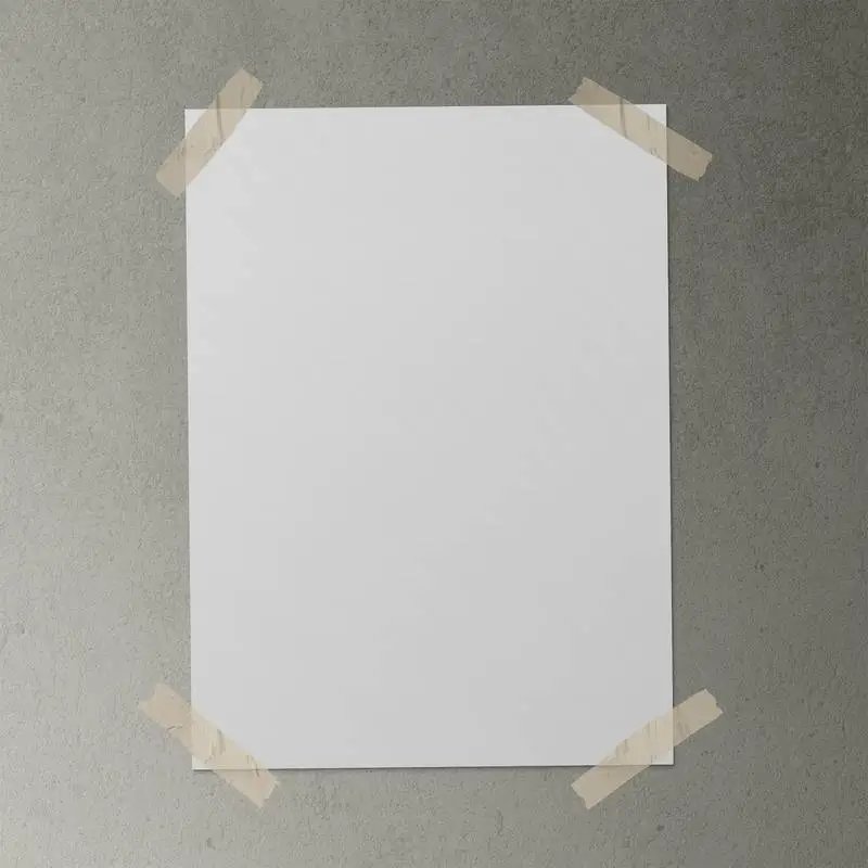 Poster with Tape on Concrete Surface