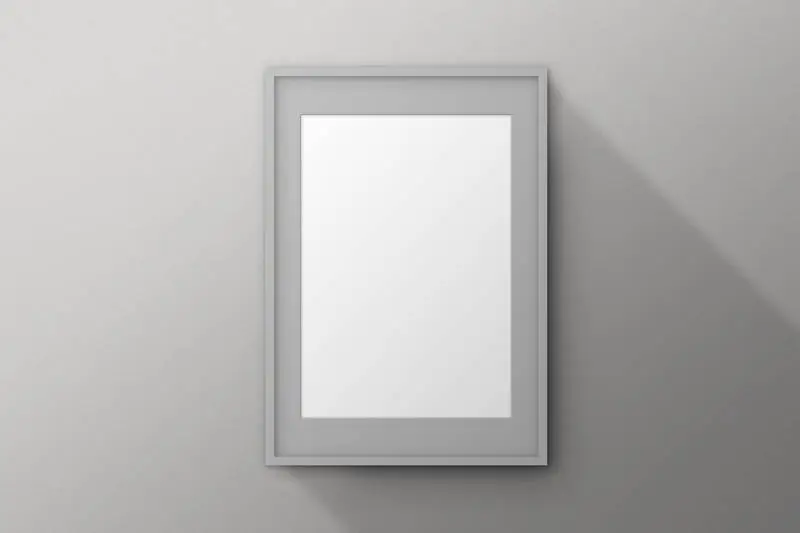 Grey Frame with Passepartout Isolated