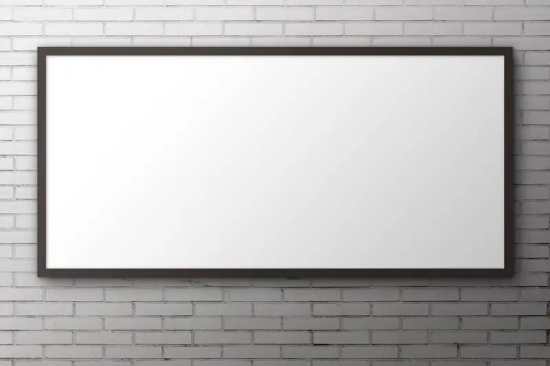 Big Panel for Advertising on Brick Surface