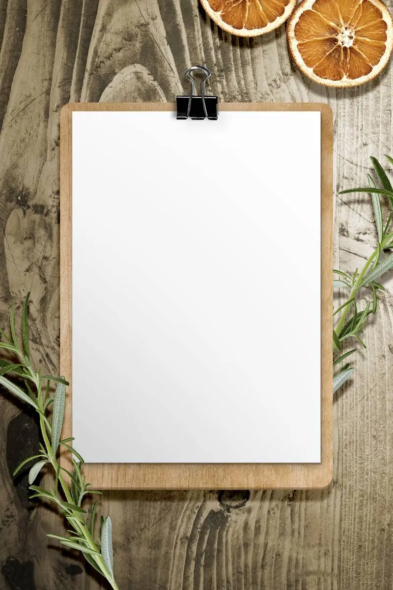 Menu Sheet on Wooden Panel