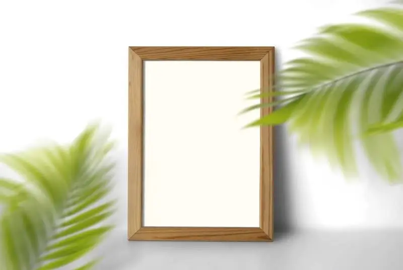 Thin Wooden Frame with Plants