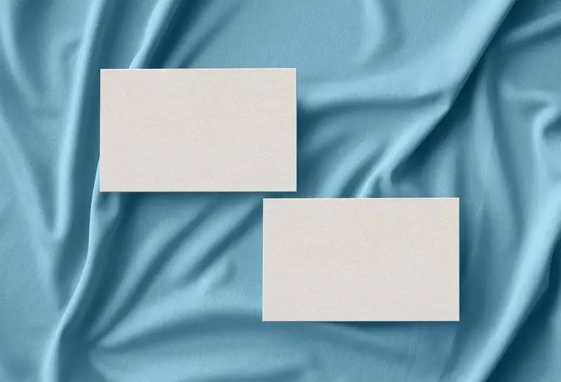 Business Cards on Fabric Surface
