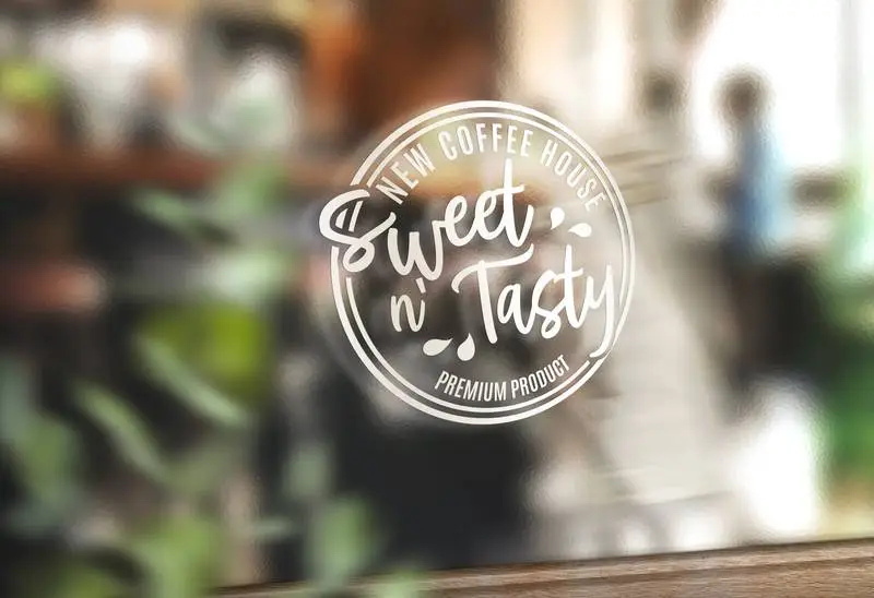 Logo on a Business Glass Showcase Mockup