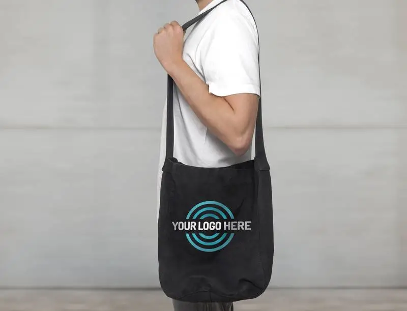 Black Tote Bag Model Mockup