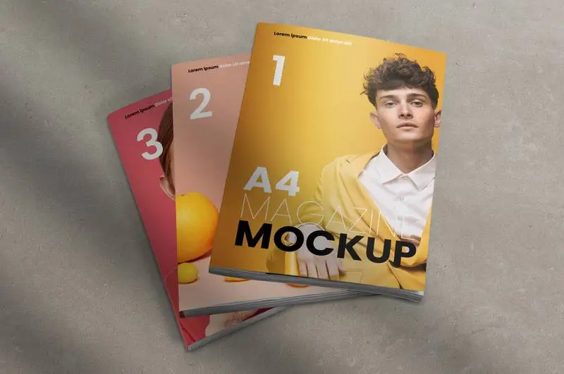 Three Magazines Mockup