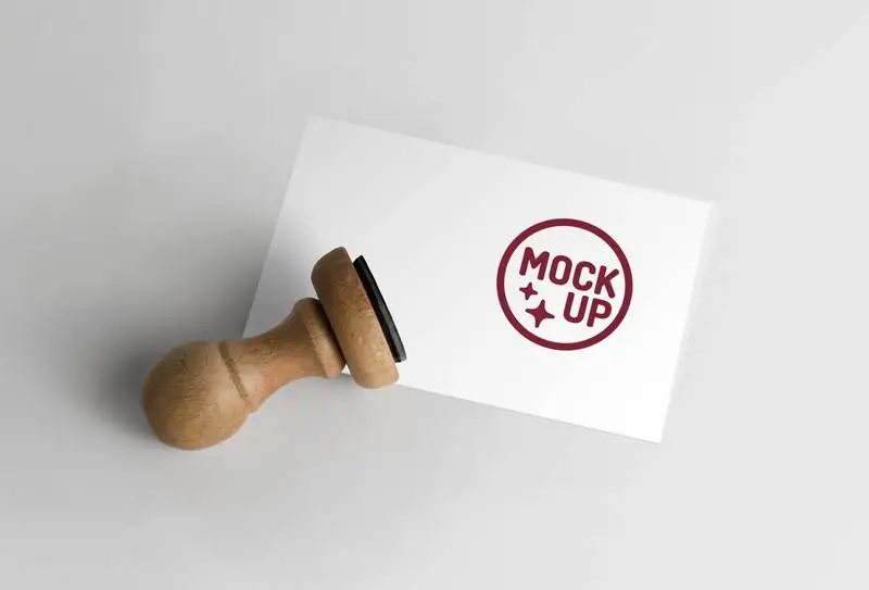 Rubber Stamp Logo Mockup