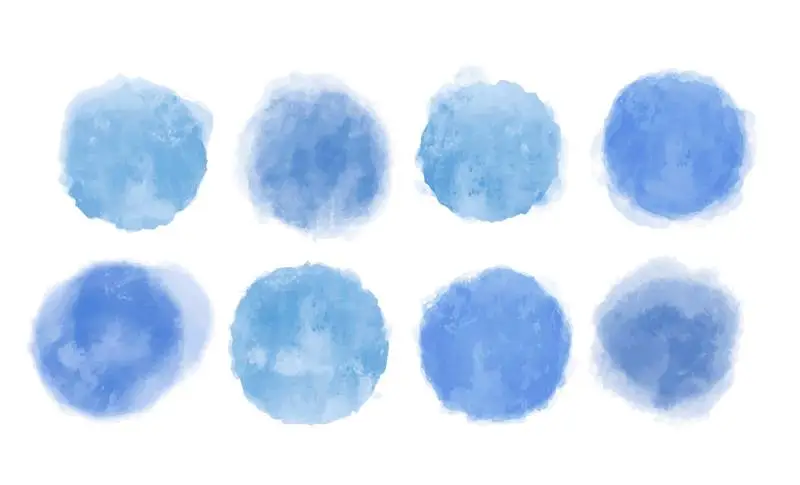 Watercolor Collection of Blue Elements