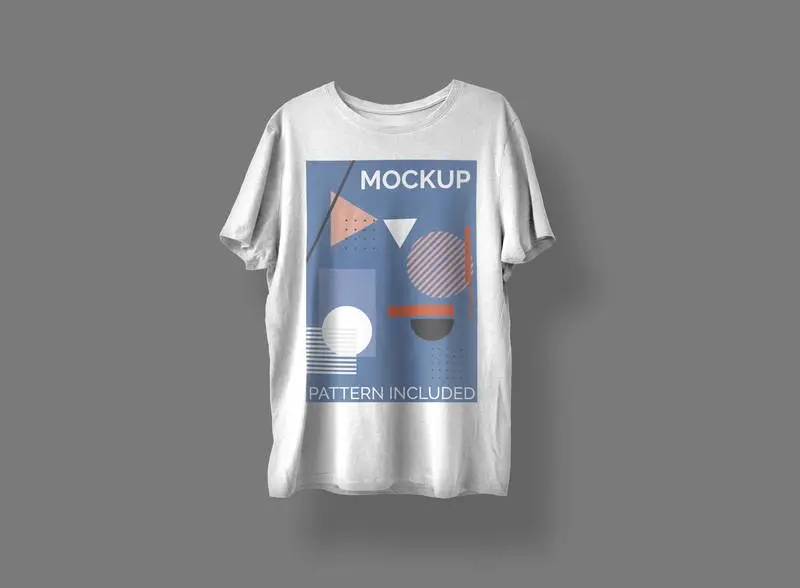 T-Shirt with Geometric Print Pattern Mockup