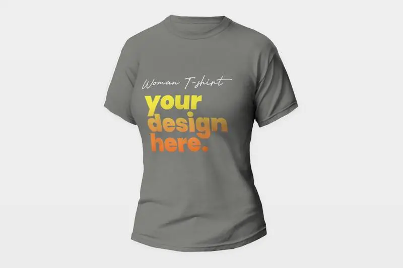 Grey Woman’s T-Shirt Mockup
