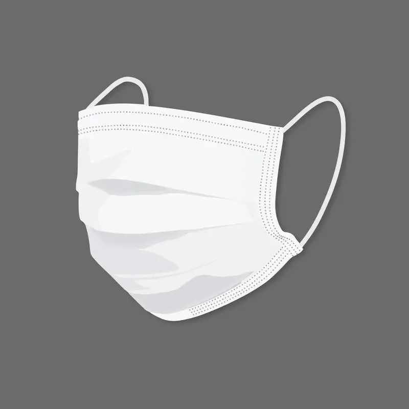 Black and White Isolated Face Mask Mockup