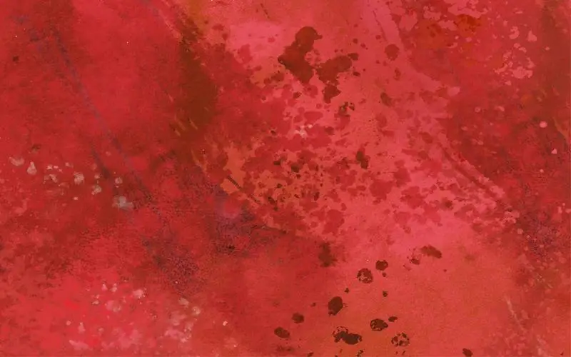 Red Stains and Drops in Watercolor