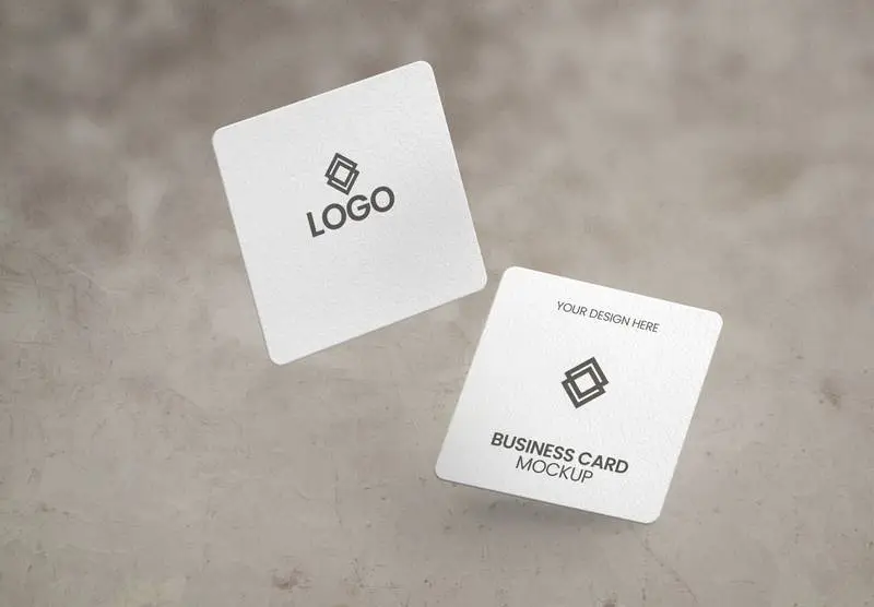 Square Shape Business Card Mockup