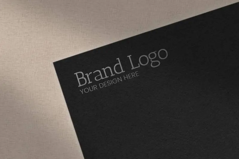 Embossed Card Text with Shadows on Marble Surface Mockup