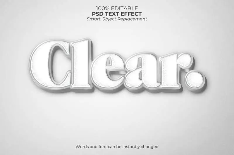 Editable Clear Text Effect