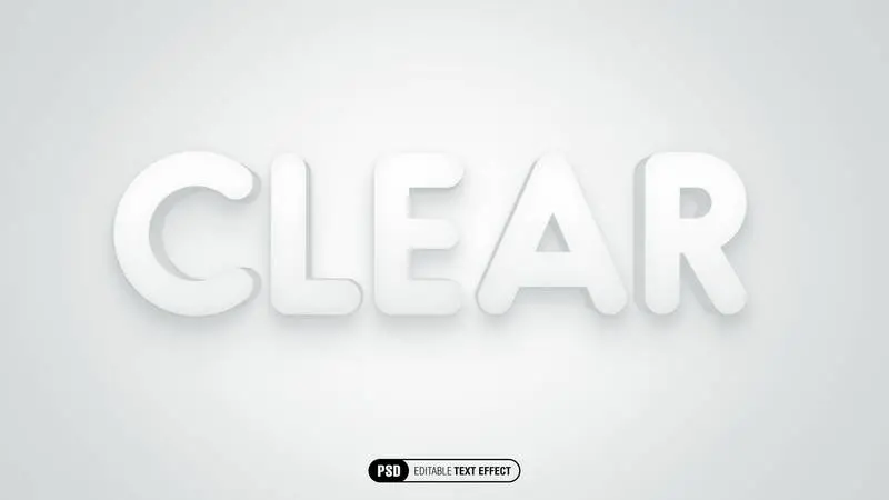 Clear White Text Effect