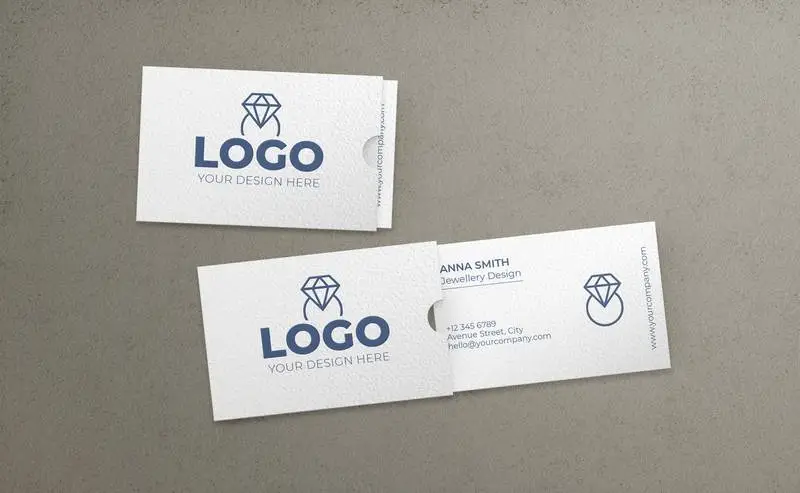 Business Cards with Folder Mockup