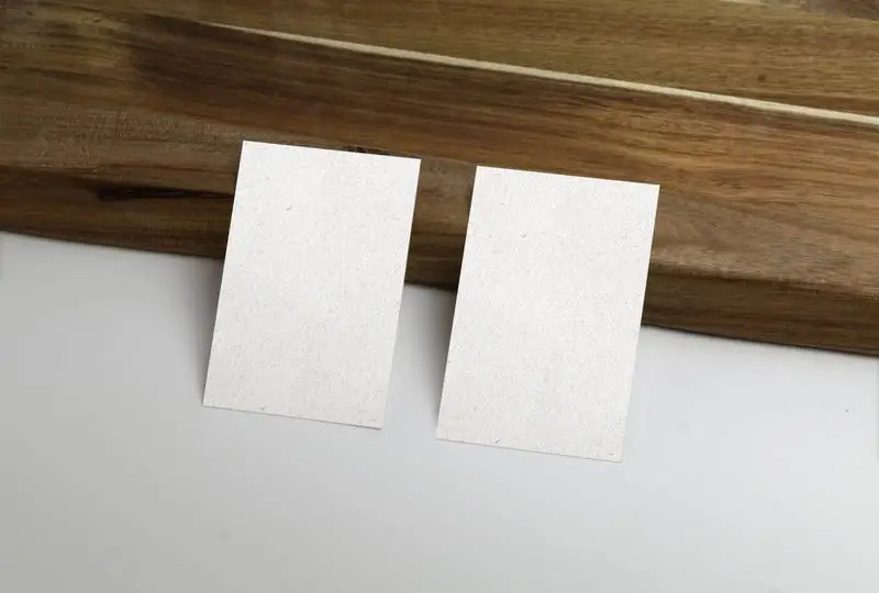 Business Card with Wooden Surface Mockup