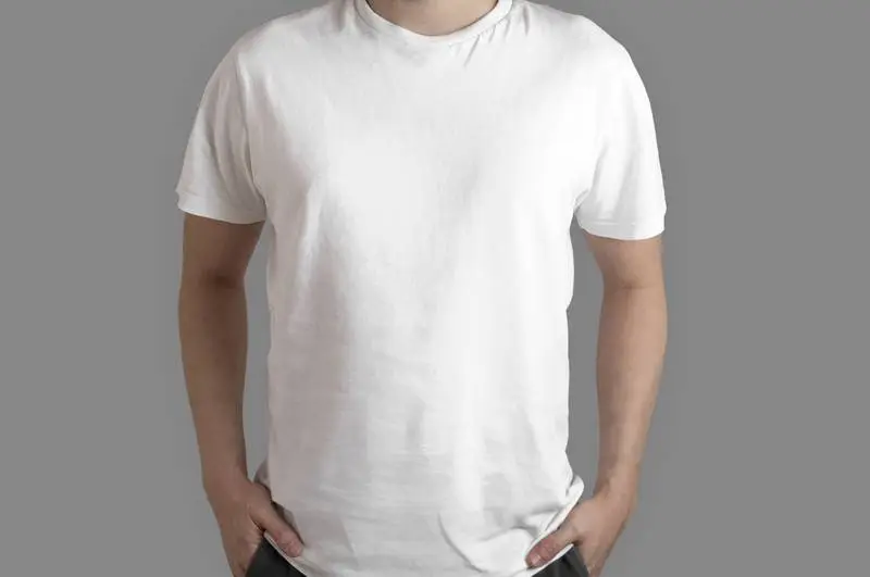 White T-Shirt Model Front View