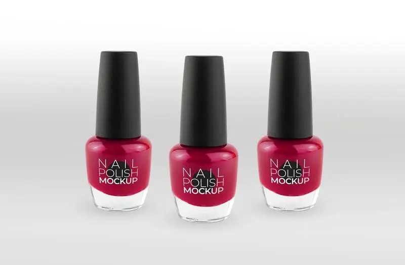 Set of Red Nail Polish Mockup