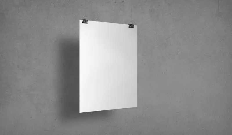 Isolated White Poster with Clips
