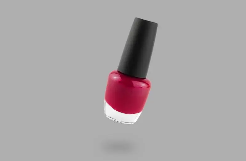 Red Nail Polish Bottle Isolated