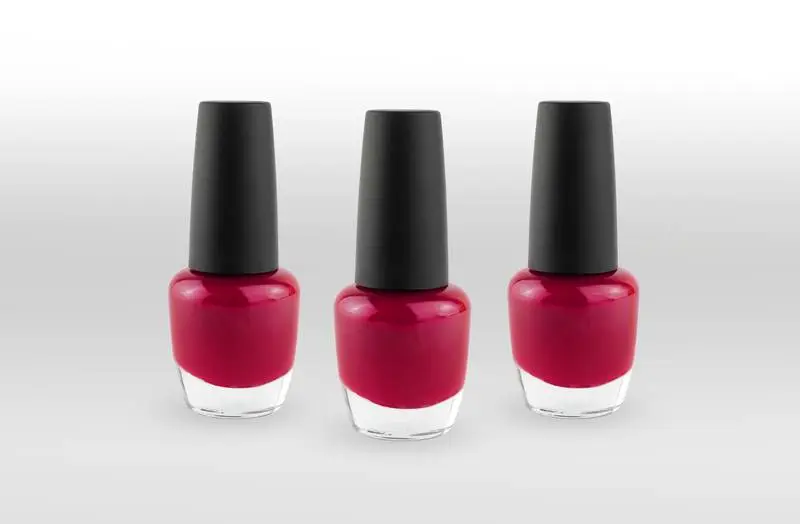 Set of Nail Polish Bottles Isolated