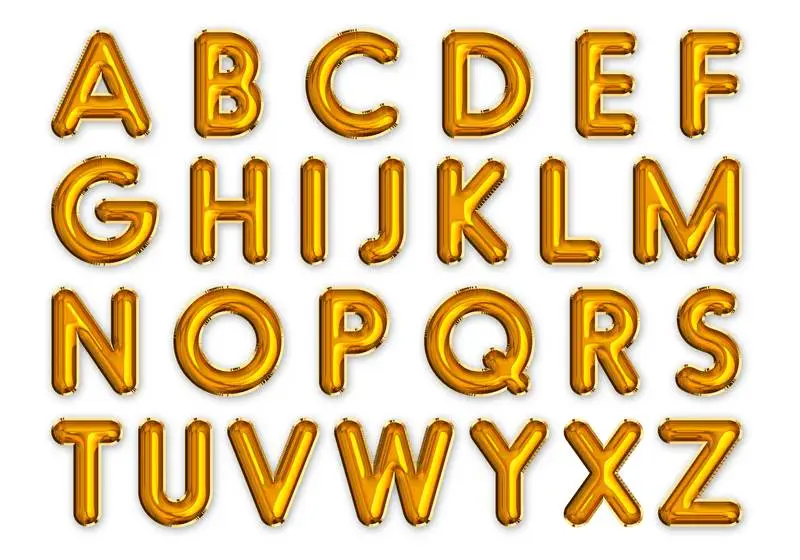 Golden Balloons Alphabet