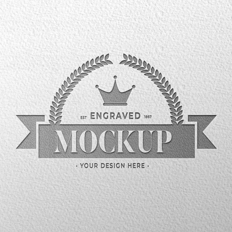 Engraved Silver Logo Mockup